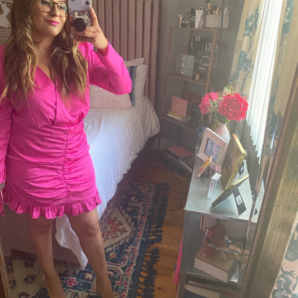 Lulu’s Hot Pink Polka Dot Dress